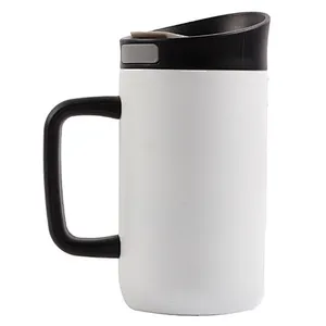 450ml  Food grade portable double layer  stainless steel  bottle travel  mug coffee cup with handle
