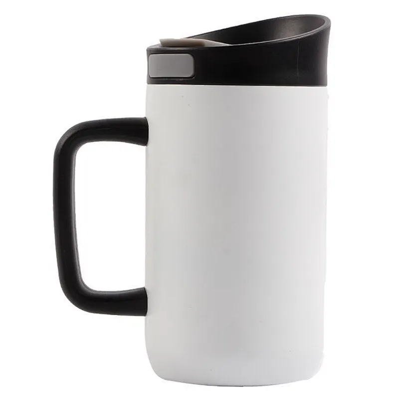 450ml  Food grade portable double layer  stainless steel  bottle travel  mug coffee cup with handle