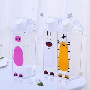 Union Source high quality wholesale new design 500ML BPA Free Square shape milk juice box bottle plastic