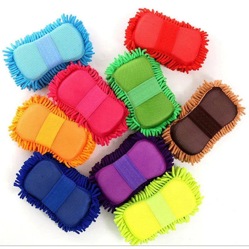 Union Source  Mesh Fabric Natural Multifunctional Chenille Microfiber Cleaning Cloth Car Washing Sponge