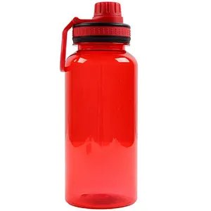 Double cover dust-proof 1000ml large capacity Portable transparent plastic Drinking Sport Water Bottle With Different Lid