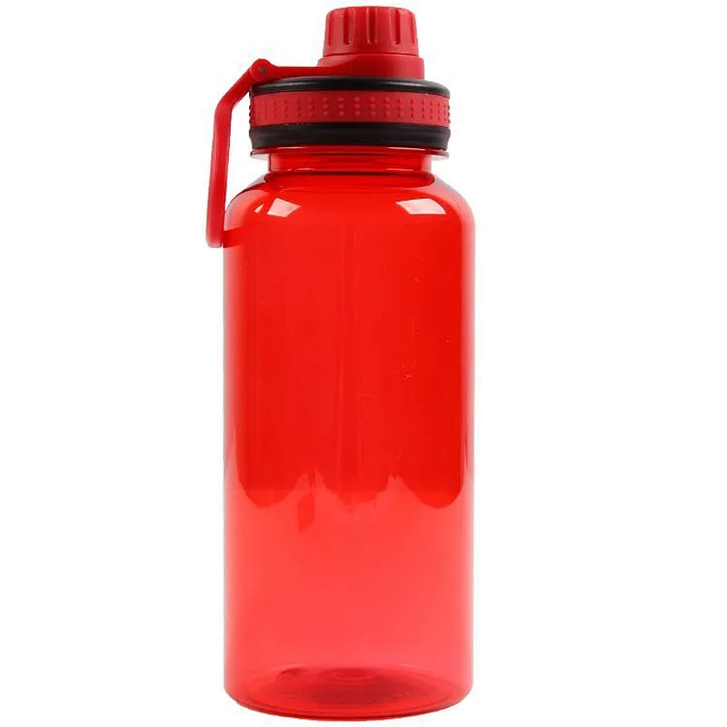 Double cover dust-proof 1000ml large capacity Portable transparent plastic Drinking Sport Water Bottle With Different Lid