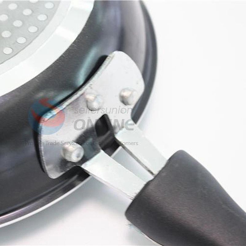 Multi Purpose 7 Sizes Black Color Flat Aluminium Non-Stick Frying Pan With Long Handle