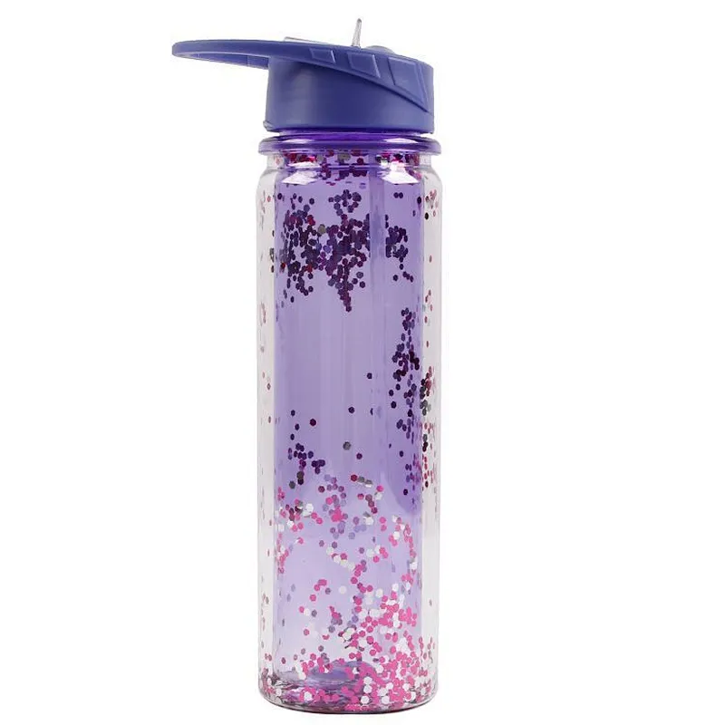 Cheap 700ml  Reusable Double Wall Lids Sports Straw Water Bottle With Handle