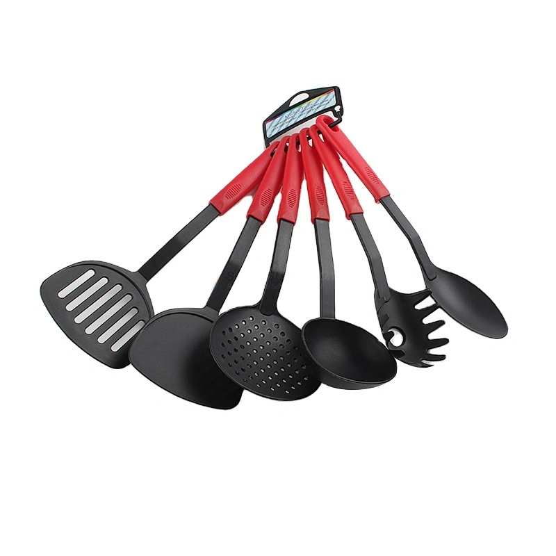 Wholesale Good Quality Fashion Pp Red Color Handle Cheap Cooking Kitchen Tools Utensils Sets