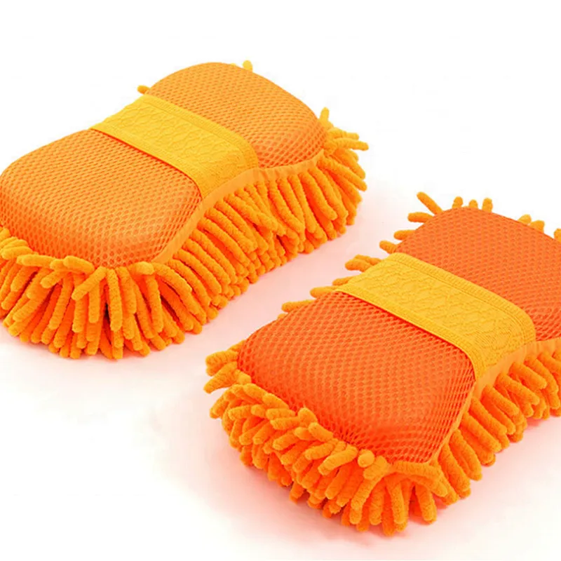 Yiwu Agent Mesh Fabric Chenille Microfiber Exrta Soft Car Washing Cleaning Sponge