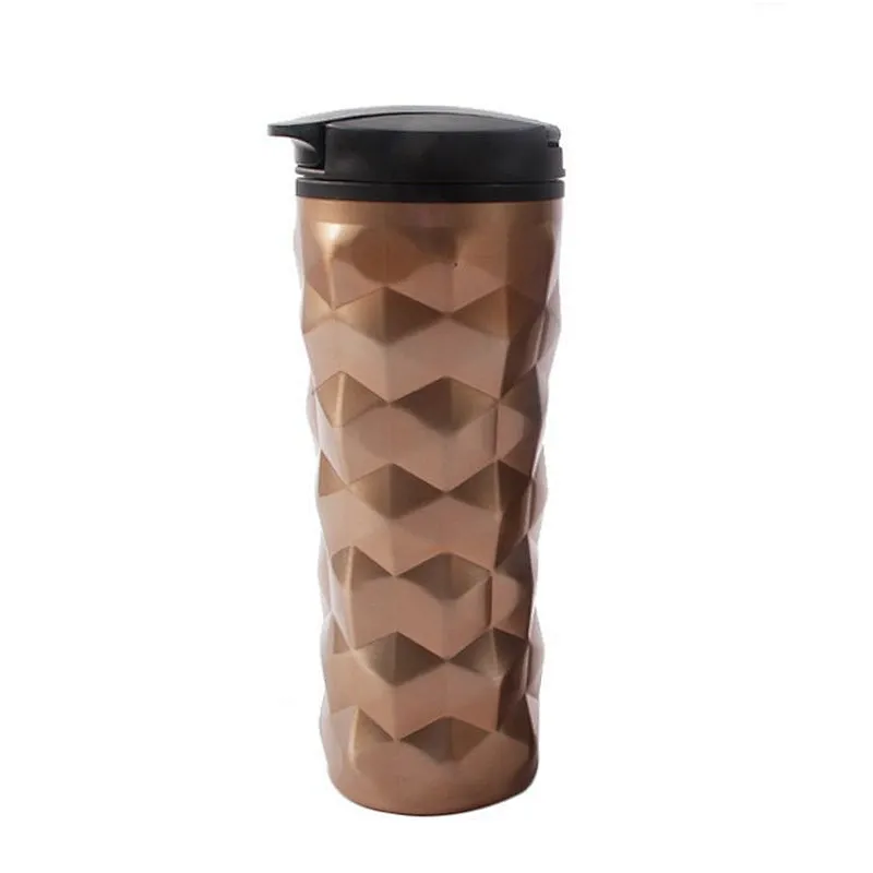 Easy to carry stainless steel vacuum insulated travel thermos coffee mugs with lid