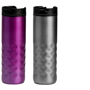 New multicolor eco-friendly stainless steel plastic double wall coffee camping travel mug with lid