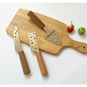 Custom multi functional kitchen walnut wood cheeze bread chopping serving cutting blocks board knife set