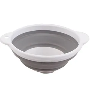 Union Source camouflage fruit vegetable storage round plastic silicone foldable waterproof fishing bucket