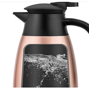Customized portable large capacity double wall stainless steel tea coffee water pot with handgrip