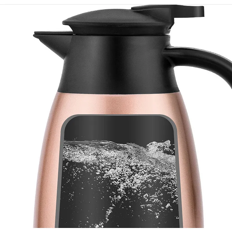 Customized portable large capacity double wall stainless steel tea coffee water pot with handgrip