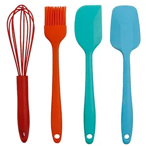 Union Source Hot selling 4 pcs natural silicone gel environment friendly kitchen baking tool set with tie card