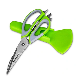 Multifunction plastic cap stainless steel Kitchen shears/scissor with magnetic case