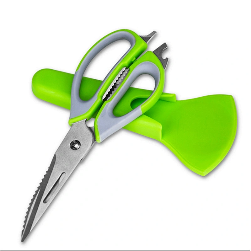 Multifunction plastic cap stainless steel Kitchen shears/scissor with magnetic case