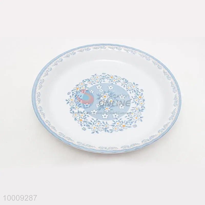 Manufacturer Direct Sale Blue And White Floral Printing Round Porcelain Plates Ceramic Serving Dishes