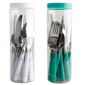 High quality Spoon Fork Knife flatware 4pc kitchen dinner serving utensils travel Stainless Steel Cutlery Set