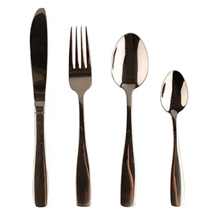 Newest long service life wholesale stainless steel 24pcs knife, fork and spoon set for  restaurant