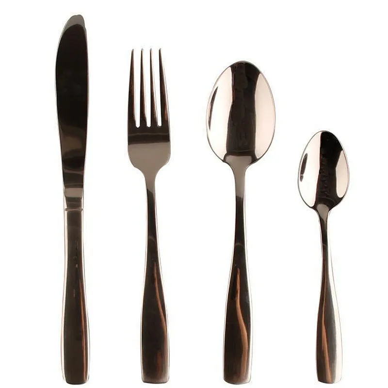 Newest long service life wholesale stainless steel 24pcs knife, fork and spoon set for  restaurant