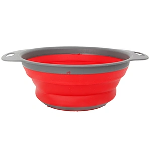 Low price round silicone rubber PP TPR plastic kitchen folding vegetable drain basket bowl