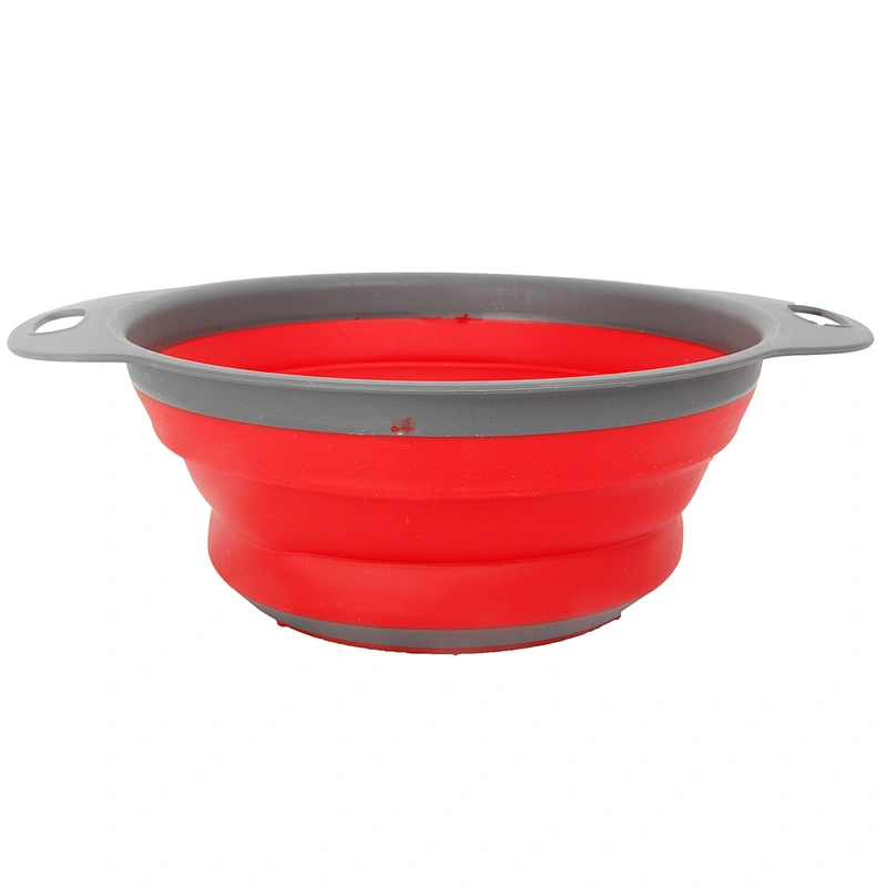 Low price round silicone rubber PP TPR plastic kitchen folding vegetable drain basket bowl