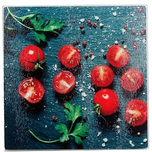 Union Source Kitchen square black marble printing tempered glass serving chopping board