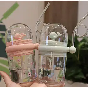 Union Source custom logo 250ml reusable portable drinking kids plastic water bottles with straw pump