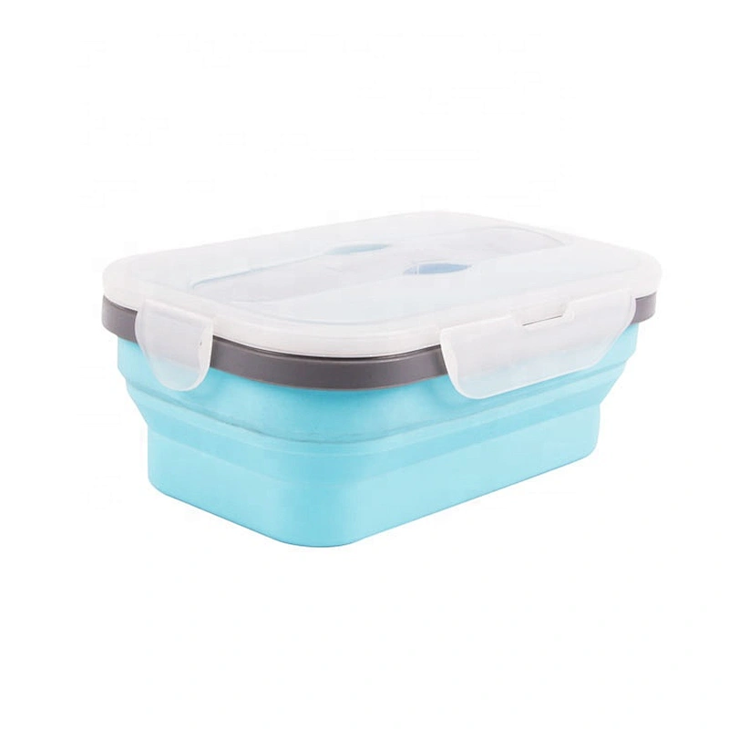 Microwaveable Food Grade Portable Silicone Foldable Lunch Box