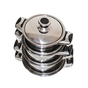 Hot Sale Wholesale 4Pcs Soup Cooking Pot Boiler Stainless Steel Casserole Set With Lid And Handle
