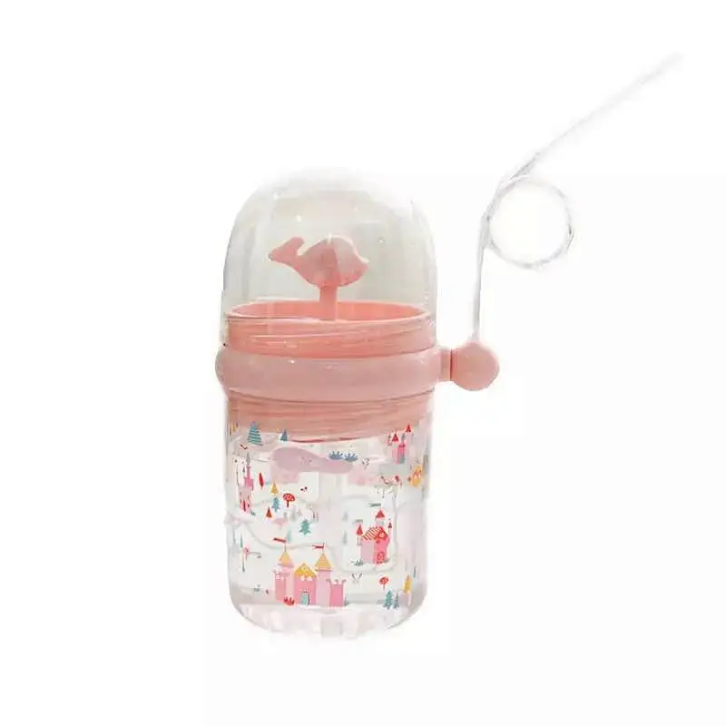 Union Source custom logo 250ml reusable portable drinking kids plastic water bottles with straw pump