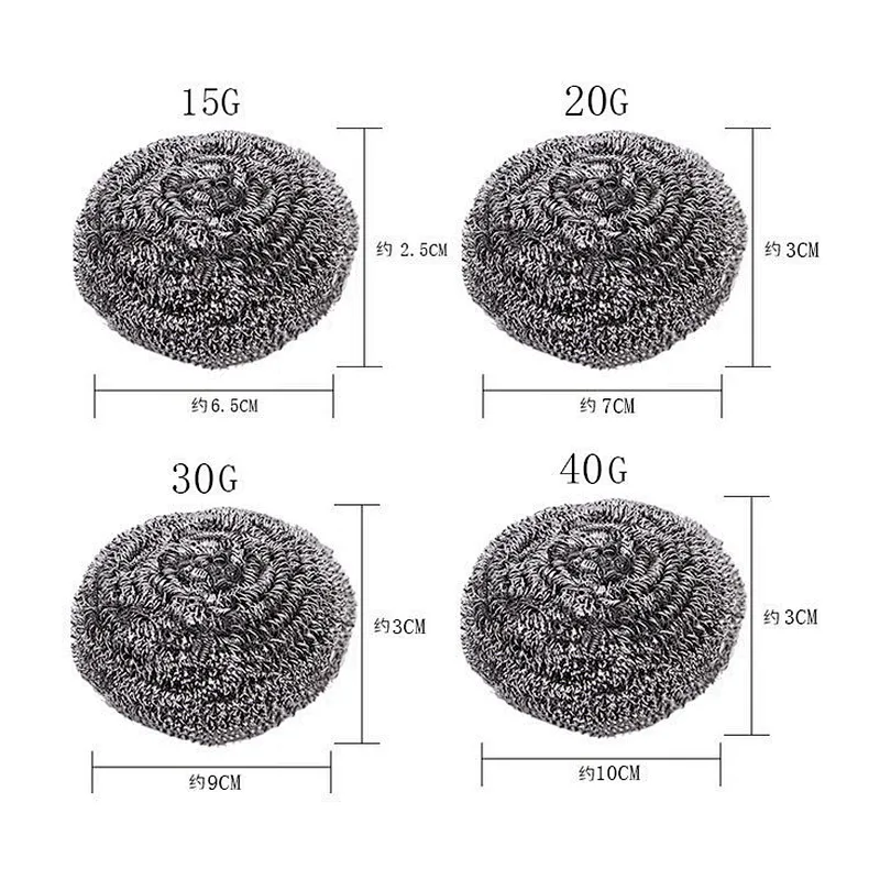 Unionsource 6pc Stainless Steel Cleaning Ball/Dish Bowl Stainless Steel Scrubber Metal Sponge Scrubbers