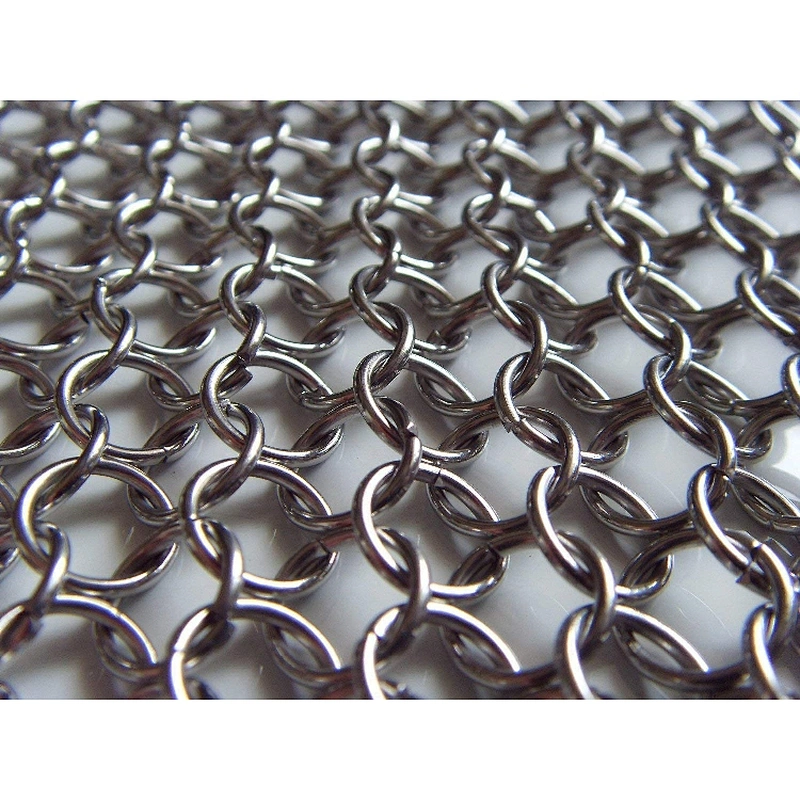 Union Source Good Quality Cast iron cleaner stainless steel chainmail scrubber