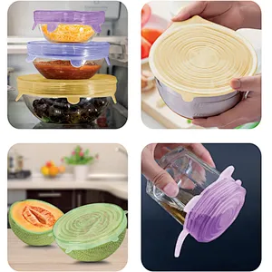 Wholesale 12 pcs reusable durable food cover stretch silicone  lids set