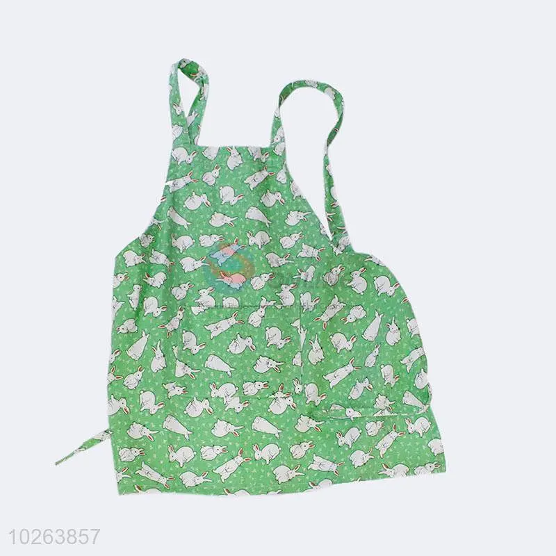Simple Style Creative Eco-Friendly Green Cute Print Custom Cooking Chef Linen Aprons Kitchen For Adults