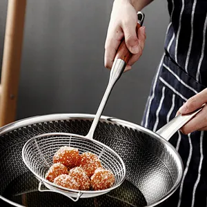 Union Source Stainless Steel Food Grade Mesh Strainer For Fried Chicken With Handle