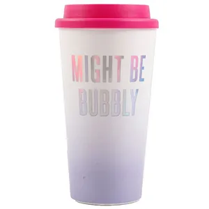 Union Source Customized printed logo wholesale outdoor travel 16oz take away plastic reusable coffee cup mug with lid