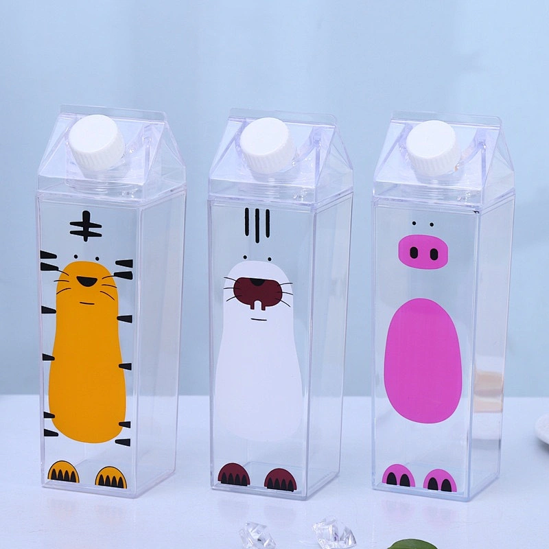 Union Source high quality wholesale new design 500ML BPA Free Square shape milk juice box bottle plastic