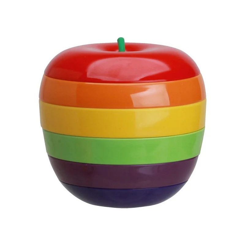 Colorful 5 layers apple Stackable Snack Plates/ bowls
