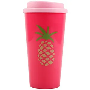 Union Source Customized printed logo wholesale outdoor travel 16oz take away plastic reusable coffee cup mug with lid