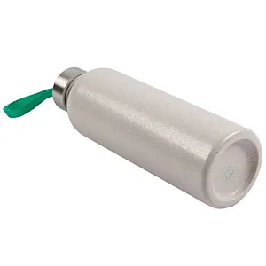 Best selling 750ML plastic portable Sport Wheat Straw Water drinking Bottle for travel with stainless steel lid