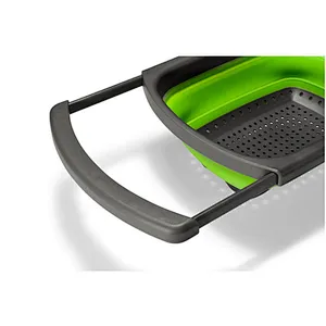 Union Source Collapsible Drain Basket/Silicone Expandable Folding Drain Basket Fruit Vegetable Washing