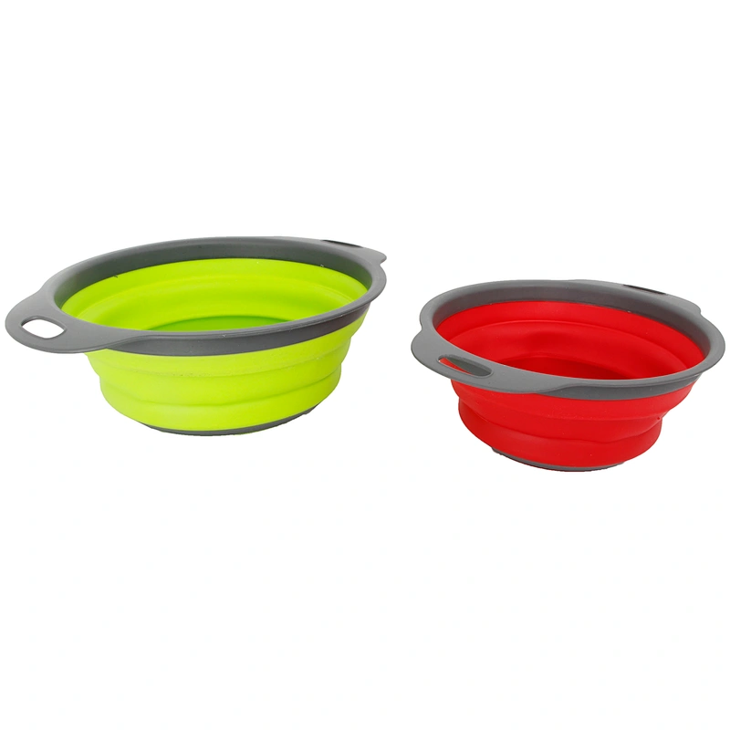 high quality round multifunctional silicone kitchen fruit vegetable storage folding drain basket