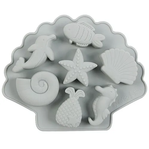 Light Eco-Friendly stocked seafood shape home kitchen silicone ice cream cube mold with opp tag