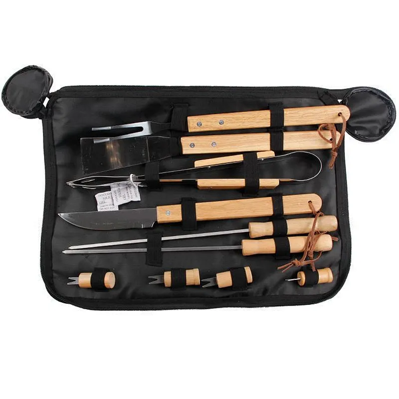 Union Source Hot Selling 10PCS Muti-funtional BBQ Grill Barbeque Set Tools With Oxford Bag