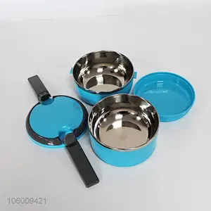 Chinese Factory Direct Sales 2 Layer 2 Compartment Microwave Food Container Stainless Steel Lunch Box