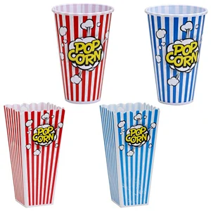 High Quality Customized Logo Plastic Popcorn Bucket And Plastic Popcorn Box