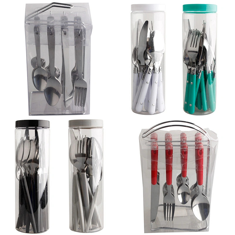 High quality Spoon Fork Knife flatware 4pc kitchen dinner serving utensils travel Stainless Steel Cutlery Set