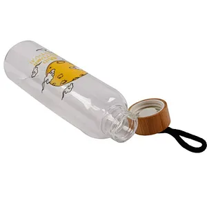 hot sale 550ml straight body best selling portable clear glass tea mug with bamboo cover
