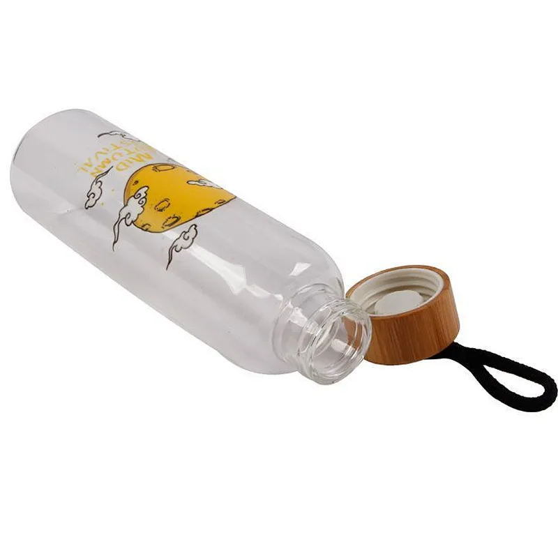 hot sale 550ml straight body best selling portable clear glass tea mug with bamboo cover