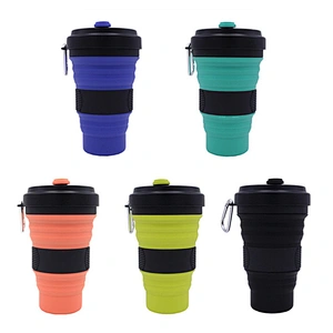 Union Source Wholesale Modern Eco-Friendly 550ml Yiwu Agent Collapsible Cups Silicone Coffee Mug Cups
